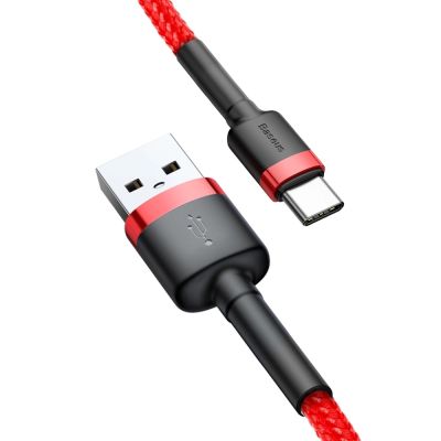 7. Kabel Baseus Cafule USB-A / USB-C QC 3.0 3A 1 m - czerwony