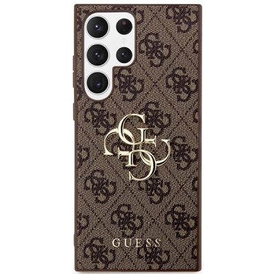 3. Etui Guess 4G Big Metal Logo na Samsung Galaxy S24 Ultra - brązowe