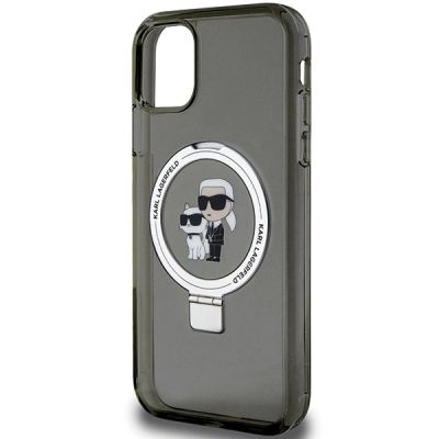 6. Etui Karl Lagerfeld Ring Stand Karl&Choupettte MagSafe na iPhone 11 / Xr - czarne