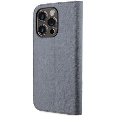 2. Etui Karl Lagerfeld Saffiano Karl&Choupette na iPhone 14 Pro Max - srebrne