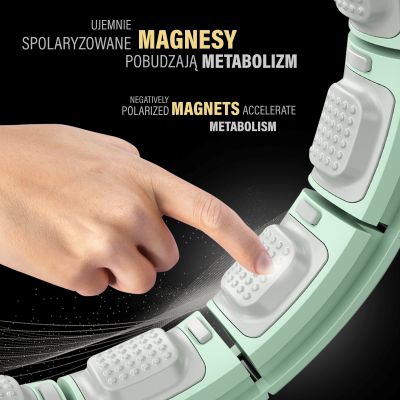 6. Hula Hop HMS HHM13 z magnesami, obciążeniem i licznikiem zielony