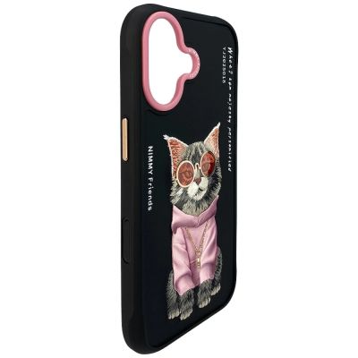 4. Etui Nimmy Glasses Cool Cat na iPhone 17 - czarne