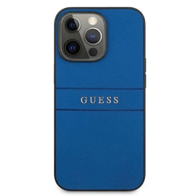 3. Etui Guess Saffiano Strap na iPhone 13 Pro / iPhone 13 - niebieskie