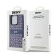 8. Etui DKNY Leather Mono Stripe & Metal Logo na iPhone 15 Pro - niebieskie