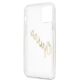 7. Etui Guess Vintage Script Gold na iPhone 12 Pro Max - przezroczyste