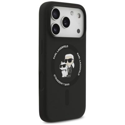 4. Etui Karl Lagerfeld Silicone Karl&Choupette Ring MagSafe na iPhone 18 Pro Max / 17 Pro Max - czarne