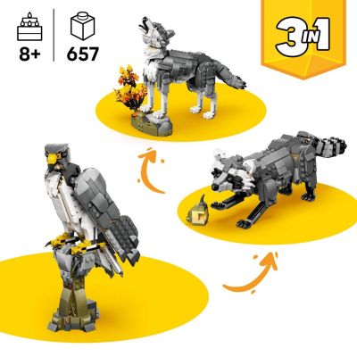4. LEGO Creator 3w1 31393 - Leśne zwierzęta: Wilk szary