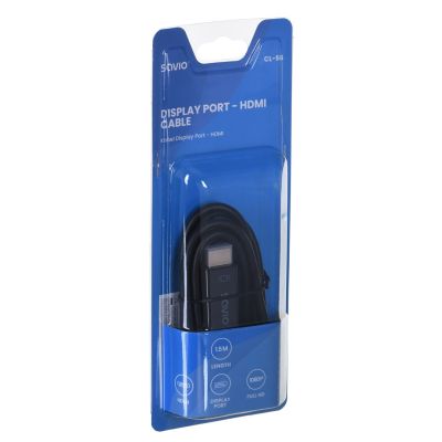 4. Kabel SAVIO CL-56 (DisplayPort M - HDMI Typ A; 1,5m; kolor czarny)