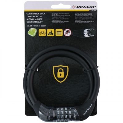 Zapięcie rowerowe Dunlop linka, szyfr 10 mm x 65 cm 1042497