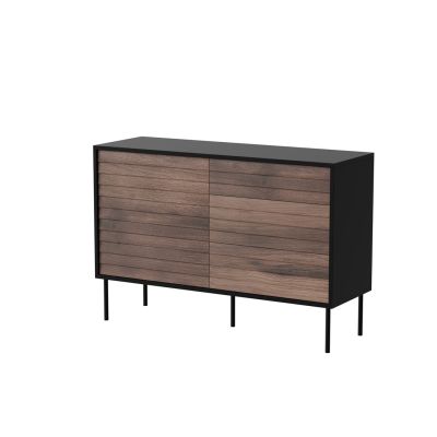 Komoda 1D3S CORTINA 120x40x81 czarny/orzech