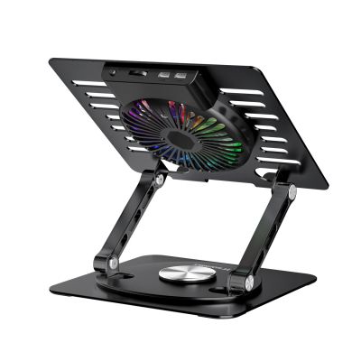 5. Podstawka Wozinsky WDCX-X16-AS CoolBase RGB chłodząca z obrotem 360° pod laptopa i tablet - czarna