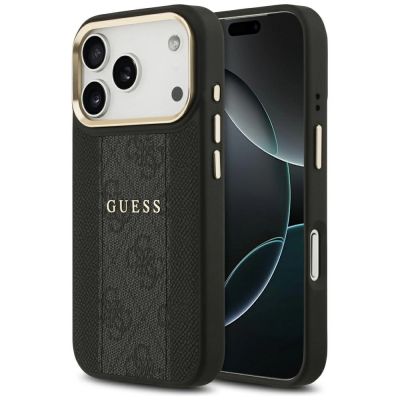 Etui Guess 4G Stripe MagSafe na iPhone 17 Pro - czarne