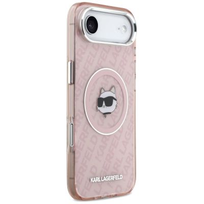 4. Etui Karl Lagerfeld IML Choupette Head Logo MagSafe na iPhone 17 Air - różowe