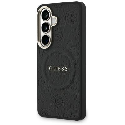 2. Etui Guess Saffiano Peony Embossed Ring MagSafe na Samsung Galaxy S26 - czarne