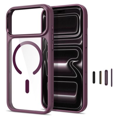 2. Etui Tech-Protect Magmat Magsafe CC na iPhone 17 Pro Max / 18 Pro Max - przezroczysto-burgundowe