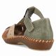 10. Sandały damskie komfortowe na rzepy zabudowane palce zielone Rieker M1655-54
