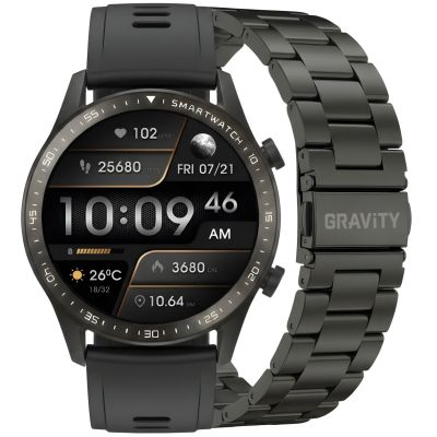 12. Smartwatch Gravity Czarny Bransoleta i Pasek GT10-1