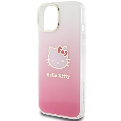 6. Etui Hello Kitty IML Gradient Electrop Kitty Head na iPhone 15 - różowe