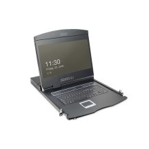 Digitus Konsola modułowa z monitorem TFT o przekątnej 19” (48,3 cm), 16-portowym przełącznikiem KVM Cat. 5 & touchpadem, klawiatura niemiecka
