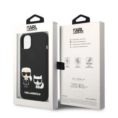 8. Etui Karl Lagerfeld Liquid Silicone Karl&Choupette MagSafe na iPhone 14 Plus - czarne