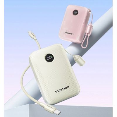 2. Powerbank Vention 20000mAh 2 x USB-C 1x USB-A z wyświetlaczem 22,5W beżowy