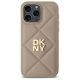 3. Etui DKNY Quilted Stack Logo na iPhone 14 Pro - beżowe