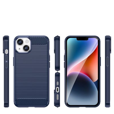 2. Carbon Case etui iPhone 14 Plus elastyczny żelowy pokrowiec na tył plecki niebieski