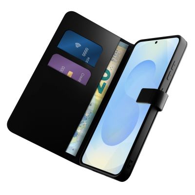 6. Etui z ekoskóry Puro Booklet Case z klapką i portfelem do Samsung Galaxy S25 - czarne