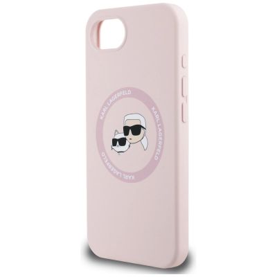 6. Etui Karl Lagerfeld Silicone Karl&Choupette Heads MagSafe na iPhone 16e - różowe