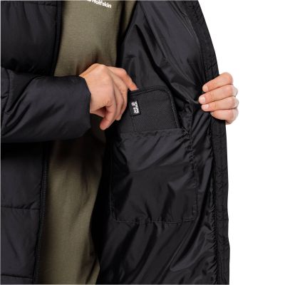 7. Kurtka przejściowa męska Jack Wolfskin DEUTZER LONG JKT M black oddychający materiał czarna (1207451_6000)