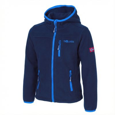 3. Kurtka polarowa dziecięca TrollKids Kids Stavanger Jacket navy/light blue wiatroszczelna niebieska (706-110)