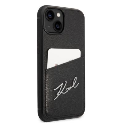 4. Etui Karl Lagerfeld Signature Logo Cardslot na iPhone 13 / 14 / 15 - czarne