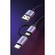 2. Ugreen kabel przewód 2w1 USB - micro USB / USB Typ C 1m 2,4A czarny (30875)
