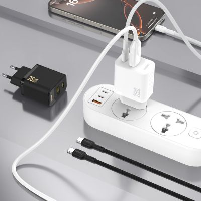 4. Ładowarka sieciowa Dudao A26TCEU PD QC 25W GaN USB-A USB-C z kablem USB-C - czarna
