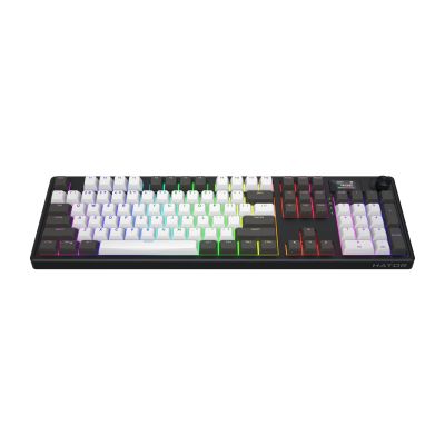 16. HATOR Skyfall Pro Wireless 100 klawiatura Gaming USB + RF Wireless + Bluetooth QWERTY US English Czarny, Szary