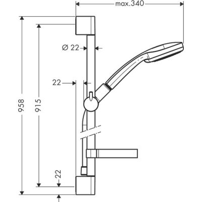 3. Hansgrohe Croma 100 system prysznicowy Chrom