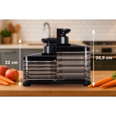 9. ELDOM SUSZARKA DO GRZYBÓW, WARZYW I OWOCÓW SG520 400W REGULACJA TEMP. 35-70 STOPNI,5IĘĆ DUŻYCH TAC 32X25 CM , TIMER 05-24 H