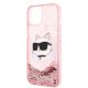 6. Etui Karl Lagerfeld Glitter Choupette Head na iPhone 14 Plus - różowe