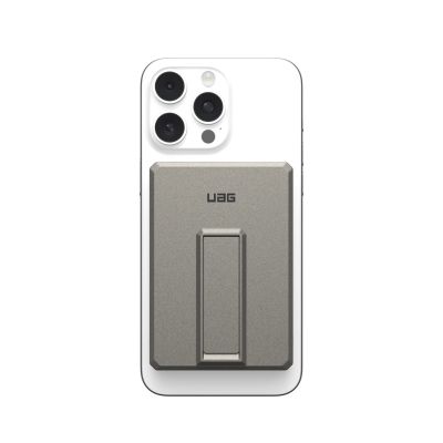 14. Powerbank UAG Ultra Slim 5K - powerbank 5000 mAh z podstawką, ładowanie bezprzewodowe 10W, kompatybilny z MagSafe, kabel w zestawie (titanium)
