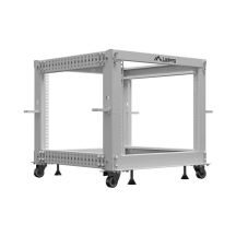 Otwarty Rack 19" 9U 600x600-1100 regulowany szary Lanberg