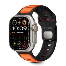 Pasek Tech-Protect IconBand Line na Apple Watch 44 / 45 / 46 / 49 mm - czarno-pomarańczowy