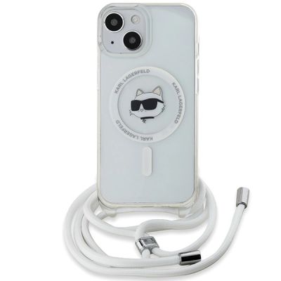 2. Etui Karl Lagerfeld IML Choupette Head & Cord MagSafe na iPhone 14 / 13 / 15 - przezroczyste