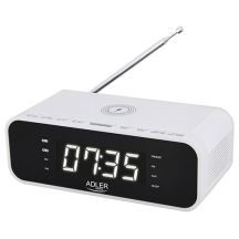 Radiobudzik z bezprzewodową ładowarką i FM Adler