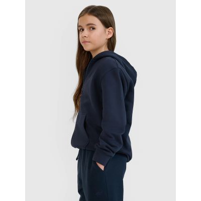 3. Bluza dresowa rozpinana z kapturem dziewczęca 4F 4FJWMM00TSWSF1861-31S