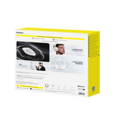 3. Słuchawki bezprzewodowe Baseus Bass BH1 Lite nauszne Bluetooth 6.0 - białe