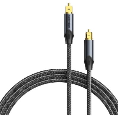 3. Kabel audio optyczny Vention w oplocie z aluminiowym złączem 10m czarny