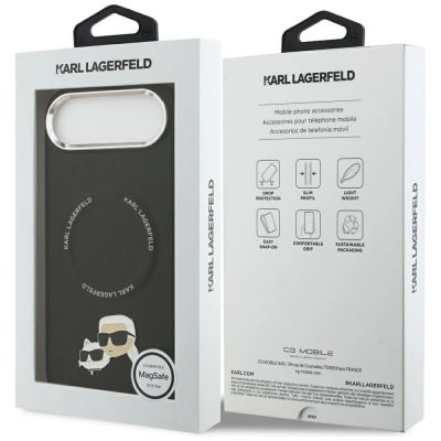 8. Etui Karl Lagerfeld Karl & Choupette Pins MagSafe na iPhone Air - czarne