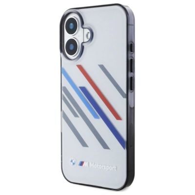 2. Etui BMW Motosport IML Random Stripes na iPhone 16 Plus - szare