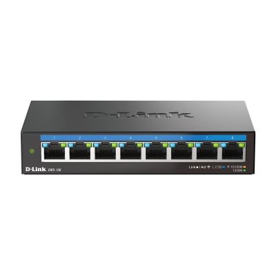 9. 8-portowy wielogigabitowy przełącznik biurkowy D-Link 2.5G - niezarządzany - L2 - 2.5G Ethernet (100/1000/2500)