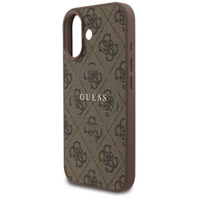 6. Etui Guess 4G Ring Classic Logo MagSafe na iPhone 17 - brązowe